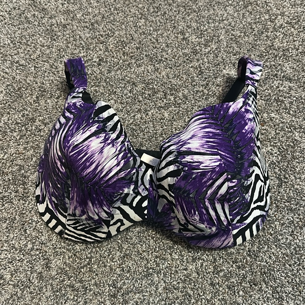 Cacique Animal Print Floral Bra Size 38G
